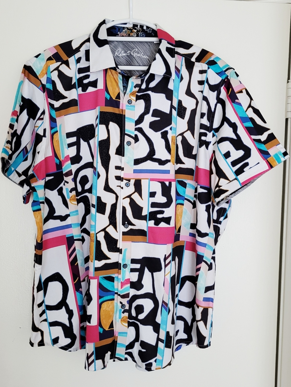 Robert Graham Shirt Mena 3XL Far Out Abstract Rhinestones Collectible